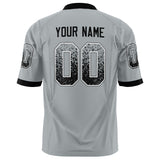 Custom Silver Black Solid Colour Football Jersey