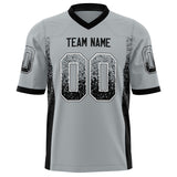 Custom Silver Black Solid Colour Football Jersey