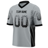 Custom Silver Black Solid Colour Football Jersey