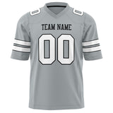 Custom Silver White Solid Colour Football Jersey