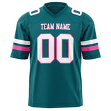 Custom Teal White Solid Colour Football Jersey