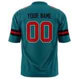 Custom Teal Red Solid Colour Football Jersey