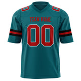 Custom Teal Red Solid Colour Football Jersey