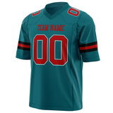 Custom Teal Red Solid Colour Football Jersey