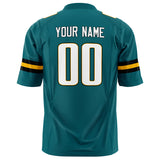 Custom Teal White Solid Colour Football Jersey