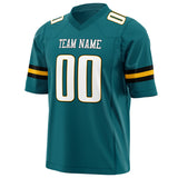 Custom Teal White Solid Colour Football Jersey