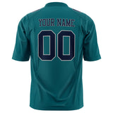 Custom Teal Navy Solid Colour Football Jersey