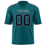 Custom Teal Navy Solid Colour Football Jersey