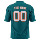 Custom Teal White Solid Colour Football Jersey