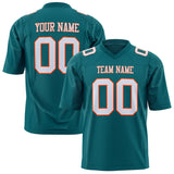 Custom Teal White Solid Colour Football Jersey FT01240725TE507