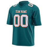 Custom Teal White Solid Colour Football Jersey