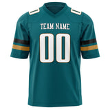 Custom Teal White Solid Colour Football Jersey