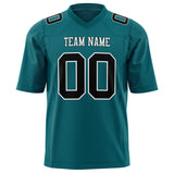 Custom Teal Black Solid Colour Football Jersey