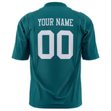 Custom Teal White Solid Colour Football Jersey