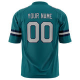 Custom Teal Gray Solid Colour Football Jersey