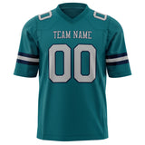 Custom Teal Gray Solid Colour Football Jersey