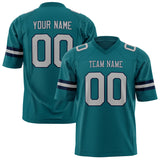 Custom Teal Gray Solid Colour Football Jersey