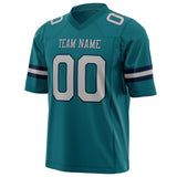 Custom Teal Gray Solid Colour Football Jersey