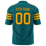 Custom Teal Gold Solid Colour Football Jersey