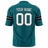 Custom Teal White Solid Colour Football Jersey