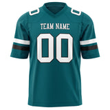 Custom Teal White Solid Colour Football Jersey