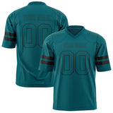 Custom Teal Black Solid Colour Football Jersey FT01240725TE517