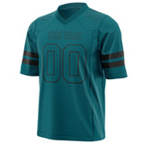 Custom Teal Black Solid Colour Football Jersey