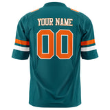 Custom Teal Orange Solid Colour Football Jersey