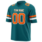 Custom Teal Orange Solid Colour Football Jersey