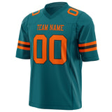 Custom Teal Orange Solid Colour Football Jersey