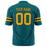 Custom Teal Gold Solid Colour Football Jersey