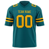 Custom Teal Gold Solid Colour Football Jersey