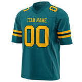 Custom Teal Gold Solid Colour Football Jersey