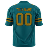 Custom Teal Old Gold Solid Colour Football Jersey