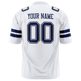 Custom White Navy Solid Colour Football Jersey