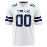 Custom White Navy Solid Colour Football Jersey