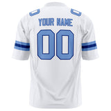 Custom White Light Blue Solid Colour Football Jersey