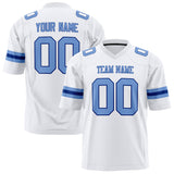 Custom White Light Blue Solid Colour Football Jersey