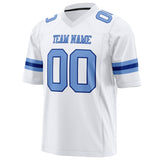 Custom White Light Blue Solid Colour Football Jersey