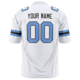 Custom White Light Blue Solid Colour Football Jersey