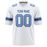 Custom White Light Blue Solid Colour Football Jersey