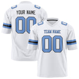 Custom White Light Blue Solid Colour Football Jersey