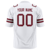 Custom White Maroon Solid Colour Football Jersey