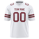 Custom White Maroon Solid Colour Football Jersey