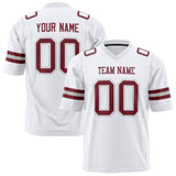 Custom White Maroon Solid Colour Football Jersey FT01240725WH530