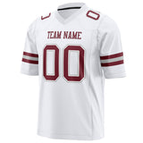 Custom White Maroon Solid Colour Football Jersey