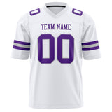 Custom White Purple Solid Colour Football Jersey