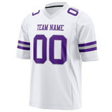 Custom White Purple Solid Colour Football Jersey