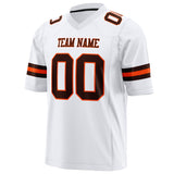 Custom White Brown Solid Colour Football Jersey