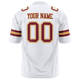 Custom White Maroon Solid Colour Football Jersey